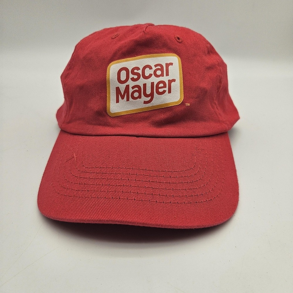 Oscar Mayer Hat Cap Strap Back Red Patch Advertising Promo Mens One Size Cotton